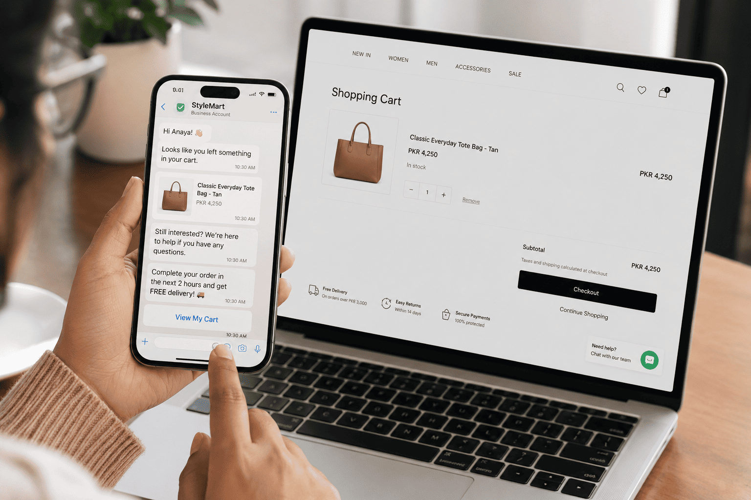 Connected ecommerce automation and customer messaging workflow