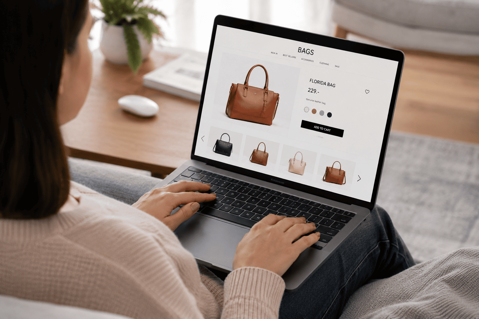 Shopper engaging with an ecommerce store through WhatsApp messaging
