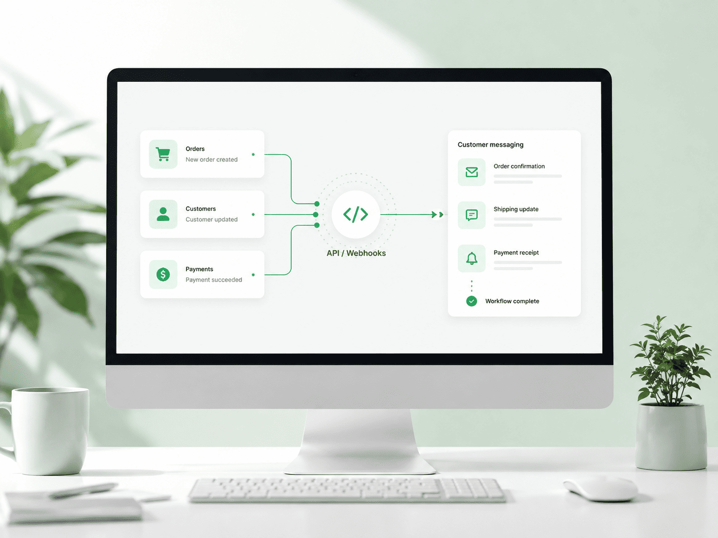 API and webhook connections for custom messaging workflows