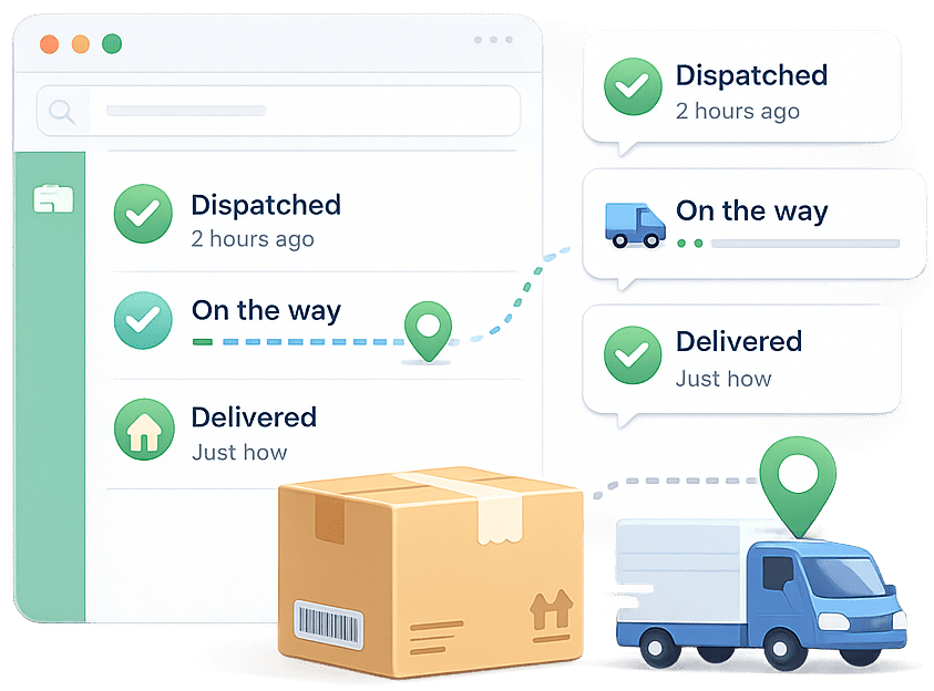 Automated WhatsApp order and shipping update conversation