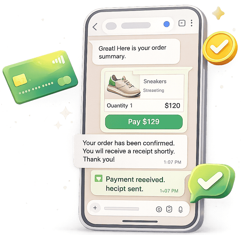 WhatsApp checkout assistance conversation