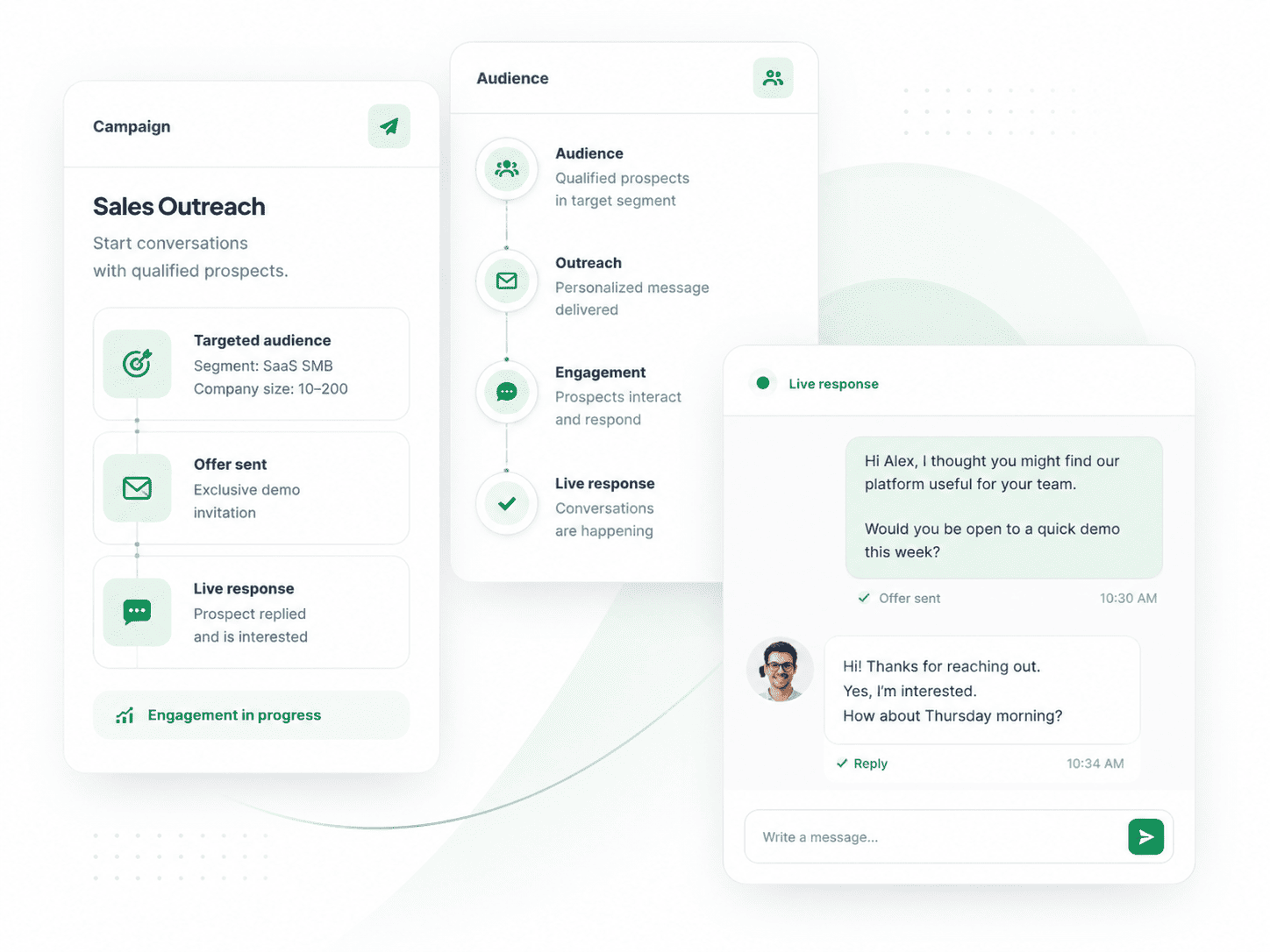 Sales outreach campaign and customer engagement workflow