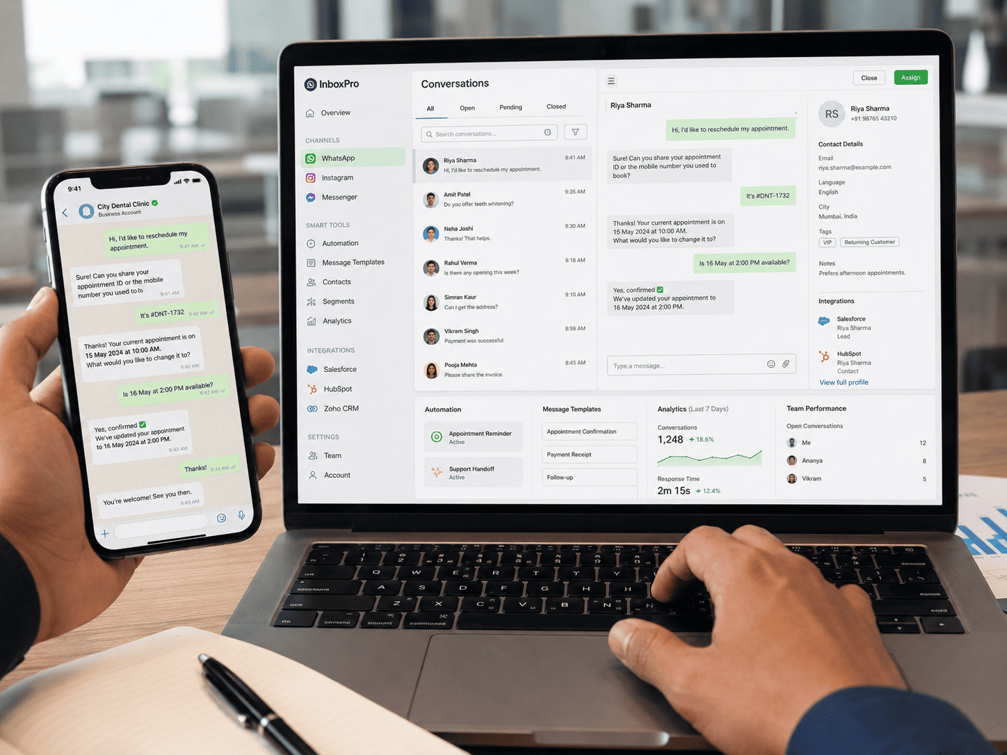 WhatsApp Business API connecting customer conversations with automation and business systems