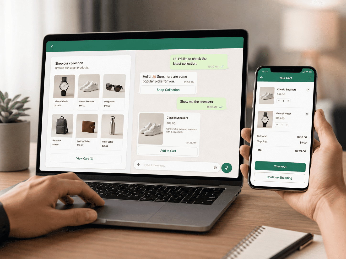 WhatsApp product catalog helping customers discover products and continue buying conversations