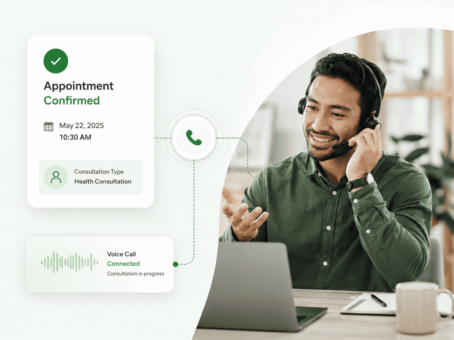 WhatsApp appointment and consultation conversation continuing through a voice call