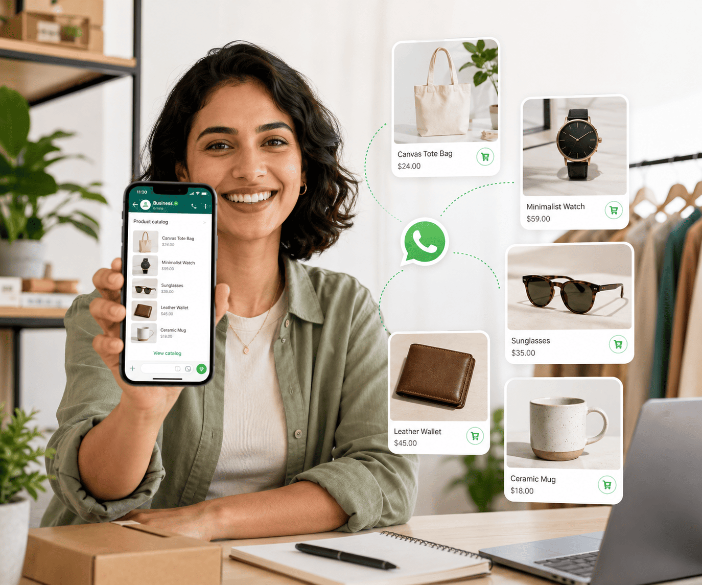 Customer discovering products through a WhatsApp Catalog
