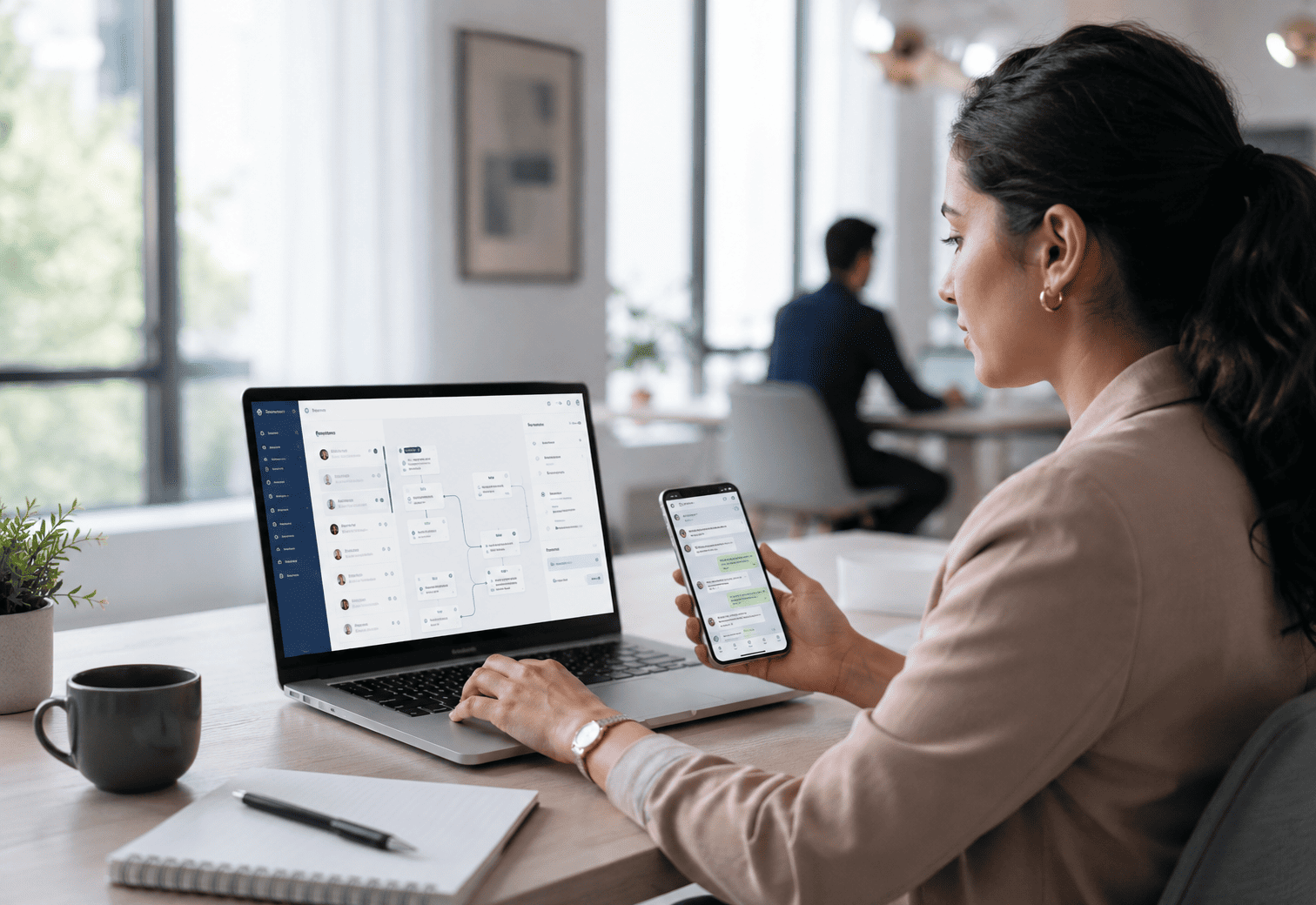 WhatsApp chatbot workflow for automated replies, lead details and team handoff